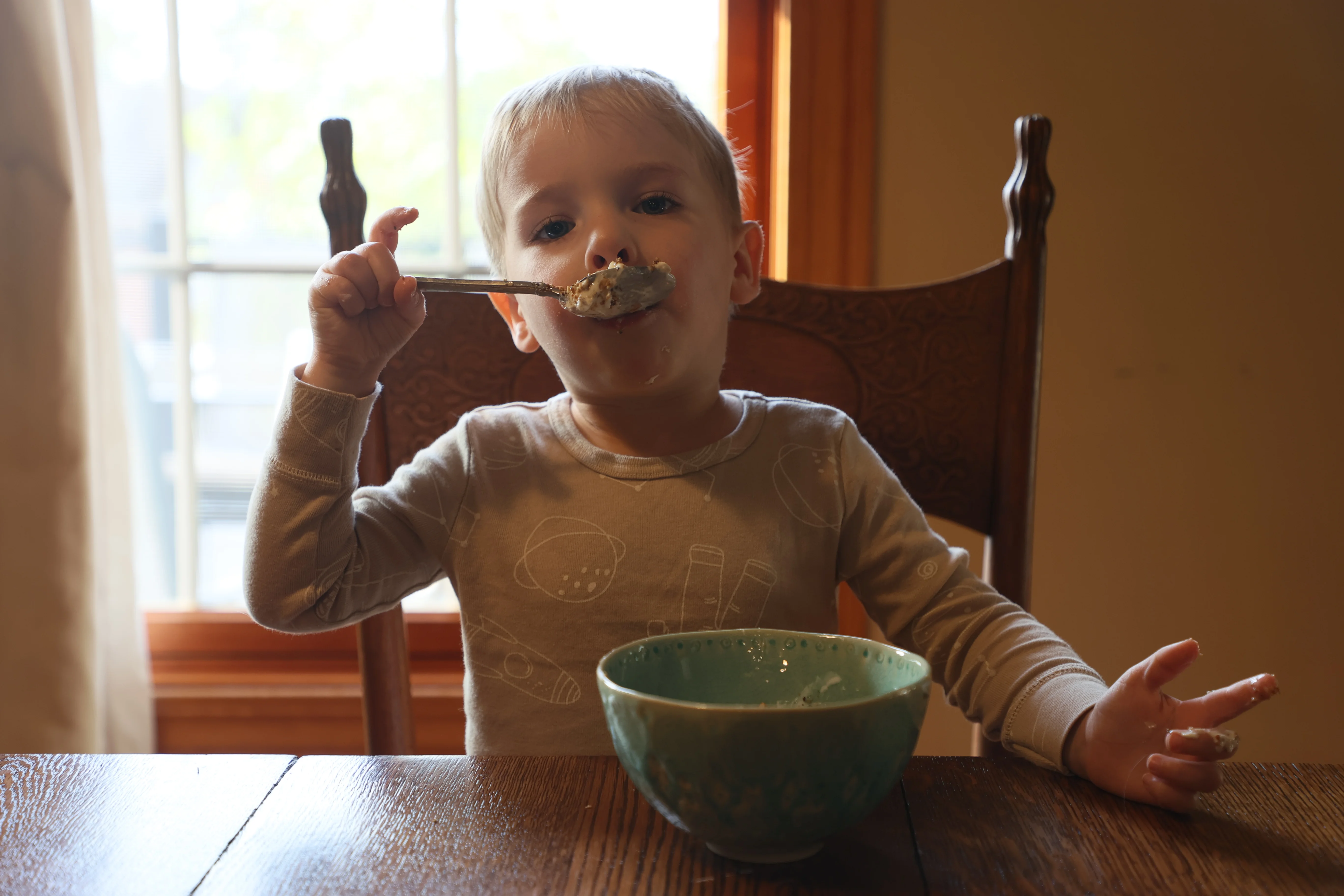 Leo enjoying ice cream